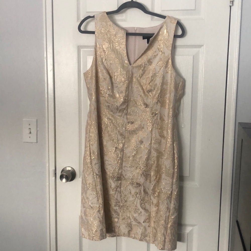Beige and gold dress